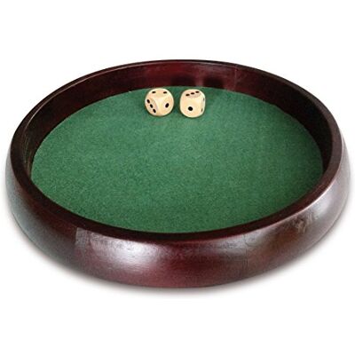 Engelhart 300807 Piste de dés en Bois d'Hévéa 34 cm de diam + 2 dés 18 mm Engelhart 300807 Piste de dés en Bois d'Hévéa 34 cm de diam + 2 dés 18 mm