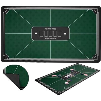 Engelhart 320994 Tapis de Poker Vert Surface de Jeu de Poker antidérapante 140 cm x 80 cm Epaisseur: 3mm Nappe imprimée Polyester et Caoutchouc Accessoires de Jeux de Casino Engelhart 320994 Tapis de Poker Vert Surface de Jeu de Poker antidérapante 140 cm x 80 cm Epaisseur: 3mm Nappe imprimée Polyester et Caoutchouc Accessoires de Jeux de Casino