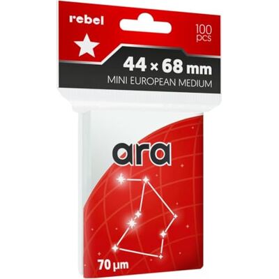 Asmodee , Lot de 100 pochettes pour cartes (44 x 68 mm) "Mini European Medium" Ara Asmodee , Lot de 100 pochettes pour cartes (44 x 68 mm) "Mini European Medium" Ara