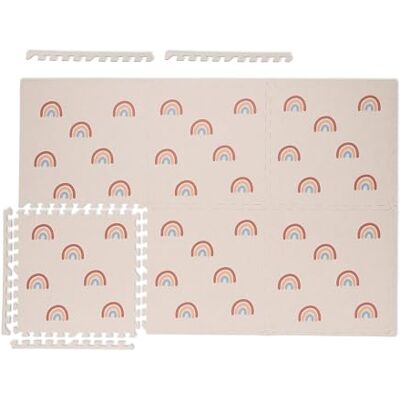 Relaxdays Tapis puzzle Lot de 6 Tapis de jeu Motif arc-en-ciel Tapis d'éveil Mousse non toxique Rose, 60 x 60 cm Relaxdays Tapis puzzle Lot de 6 Tapis de jeu Motif arc-en-ciel Tapis d'éveil Mousse non toxique Rose, 60 x 60 cm