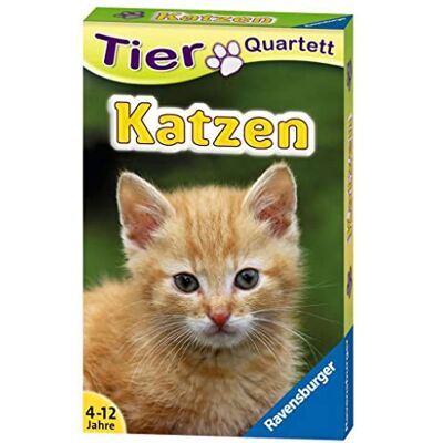 Ravensburger 20421 Tierquartett Katzen, Klassiker für 3-6 Spieler ab 4-12 Jahre, 32 Katzenrassen Ravensburger 20421 Tierquartett Katzen, Klassiker für 3-6 Spieler ab 4-12 Jahre, 32 Katzenrassen
