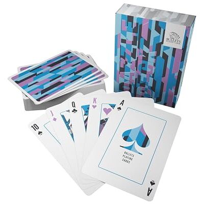 Bullets Playing Cards , Dazzle Cardistry Lot de 52 cartes à jouer avec 2 jokers et cartes magiques Bleu Bullets Playing Cards , Dazzle Cardistry Lot de 52 cartes à jouer avec 2 jokers et cartes magiques Bleu