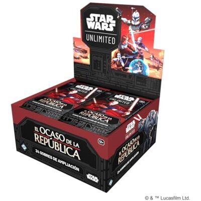 Asmodee Fantasy Flight Games Star Wars Unlimited : Le crépuscule de la République Boîte de 24 enveloppes Jeu de cartes à collectionner à partir de 12 ans pour 2 joueurs 30 min par partie Espagnol Asmodee Fantasy Flight Games Star Wars Unlimited : Le crépuscule de la République Boîte de 24 enveloppes Jeu de cartes à collectionner à partir de 12 ans pour 2 joueurs 30 min par partie Espagnol
