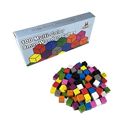 Apostrophe Games 100 Cubes En Bois, Jetons de Jeu de Société Multicolores et Remplacements Apostrophe Games 100 Cubes En Bois, Jetons de Jeu de Société Multicolores et Remplacements