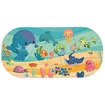 Janod Puzzle De Bain pour Enfant 28 Pièces Flottantes Jouet pour Le Bain Rangement Facile Puzzle Animaux Marins Dès 3 Ans, J04727 Janod Puzzle De Bain pour Enfant 28 Pièces Flottantes Jouet pour Le Bain Rangement Facile Puzzle Animaux Marins Dès 3 Ans, J04727