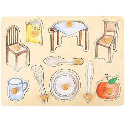small foot setting puzzle everyday objects made of wood with detailed motifs, for toddlers aged 12 months and up, 11502 small foot setting puzzle everyday objects made of wood with detailed motifs, for toddlers aged 12 months and up, 11502