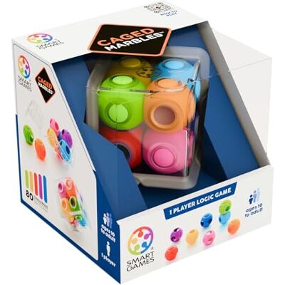 SmartGames Caged Marbles Jeu de société Puzzle 3D et casse Tete Cube avec Billes 80 Défis de logique et réflexion 1 Joueur Dès 10 Ans Version multilingue SmartGames Caged Marbles Jeu de société Puzzle 3D et casse Tete Cube avec Billes 80 Défis de logique et réflexion 1 Joueur Dès 10 Ans Version multilingue