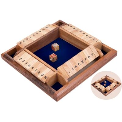Engelhart 350122 Shut The Box 4 Joueurs Jeu de Trac en Bois Écologique Dés Inclus Traditionnel À partir de 6 Ans Stratégie et de Calcul Mental Jeux en Bois Engelhart 350122 Shut The Box 4 Joueurs Jeu de Trac en Bois Écologique Dés Inclus Traditionnel À partir de 6 Ans Stratégie et de Calcul Mental Jeux en Bois