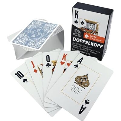 Bullets Playing Cards , Jeu de cartes à double tête pour personnes âgées (feuille française), plastique, 2 signes d'angle, indice Jumbo 57 x 88 mm Bullets Playing Cards , Jeu de cartes à double tête pour personnes âgées (feuille française), plastique, 2 signes d'angle, indice Jumbo 57 x 88 mm
