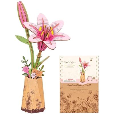 ROBOTIME Puzzle 3D en Bois Fleurs Lis de Rosée, Puzzle de Fleurs Artificielles, kits de Construction pour Adultes de Bricolage, pour la Saint-Valentin, la Fête des Mères et Noël ROBOTIME Puzzle 3D en Bois Fleurs Lis de Rosée, Puzzle de Fleurs Artificielles, kits de Construction pour Adultes de Bricolage, pour la Saint-Valentin, la Fête des Mères et Noël