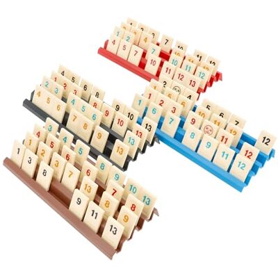 Feldherr Support de pions Planche de rangement de 25 cm en plastique robuste 4 rangées Empilable Compatible avec Rummikub Rummy Disponible en plusieurs couleurs Feldherr Support de pions Planche de rangement de 25 cm en plastique robuste 4 rangées Empilable Compatible avec Rummikub Rummy Disponible en plusieurs couleurs