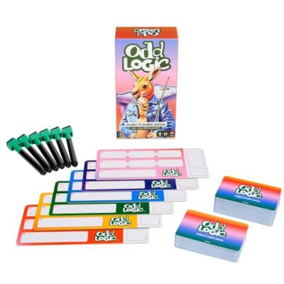 Mattel Odd Logic JVW92 Jeu de fête pour familles, adolescents et adultes, conçu pour des soirées de jeu et des fêtes amusantes, pour 3 à 6 joueurs, à partir de 10 ans, avec formule Find the Mattel Odd Logic JVW92 Jeu de fête pour familles, adolescents et adultes, conçu pour des soirées de jeu et des fêtes amusantes, pour 3 à 6 joueurs, à partir de 10 ans, avec formule Find the