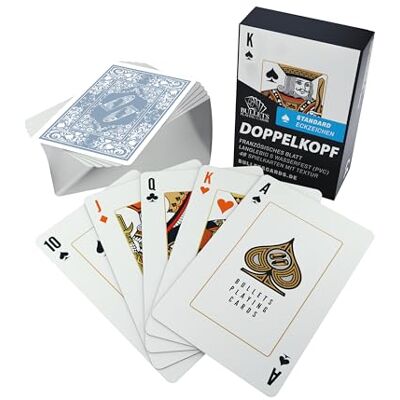 Bullets Playing Cards , Tableau de cartes double tête (feuille française), plastique, 2 panneaux d'angle, index standard, 57 x 88 mm Bullets Playing Cards , Tableau de cartes double tête (feuille française), plastique, 2 panneaux d'angle, index standard, 57 x 88 mm