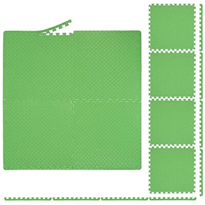 Relaxdays Tapis de Sport, 60 x 60 cm, Set de 8, EVA, Surface Totale 3 m², Protection, pour appareils de Fitness, Vert Relaxdays Tapis de Sport, 60 x 60 cm, Set de 8, EVA, Surface Totale 3 m², Protection, pour appareils de Fitness, Vert