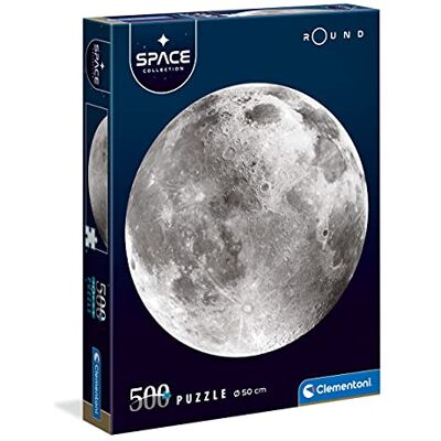 Clementoni Round Space Collection-Moon Adulte 500 pièces Lune, Rond, planète-fabriqué en Italie, Puzzle, 35108, Multicolore, 660 GR Clementoni Round Space Collection-Moon Adulte 500 pièces Lune, Rond, planète-fabriqué en Italie, Puzzle, 35108, Multicolore, 660 GR