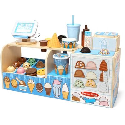 Melissa & Doug Cool Scoops Eiscafé Kit de jeu en bois de 42 pièces pour jeu de rôle imaginatif autour des créations glacées et milkshakes Pour enfants à partir de 3 ans Certifié FSC Melissa & Doug Cool Scoops Eiscafé Kit de jeu en bois de 42 pièces pour jeu de rôle imaginatif autour des créations glacées et milkshakes Pour enfants à partir de 3 ans Certifié FSC