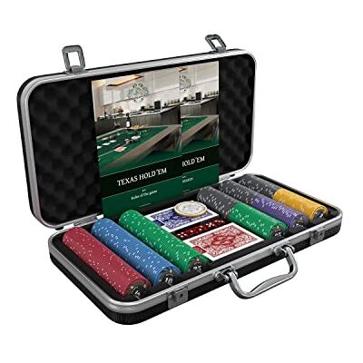 Bullets Playing Cards , Coffret de poker Silvio Deluxe avec 300 puces de poker en céramique, instructions de poker, bouton dealer et cartes de poker en plastique Bullets Playing Cards , Coffret de poker Silvio Deluxe avec 300 puces de poker en céramique, instructions de poker, bouton dealer et cartes de poker en plastique