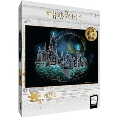 USAopoly Harry Potter Magic of Hogwarts Glow-in-the-Dark 1,000 Piece Jigsaw Puzzle, Artwork Featuring The Hogwarts School of Witchcraft and Wizardry, Official Wizarding World Collectible and Merchandise USAopoly Harry Potter Magic of Hogwarts Glow-in-the-Dark 1,000 Piece Jigsaw Puzzle, Artwork Featuring The Hogwarts School of Witchcraft and Wizardry, Official Wizarding World Collectible and Merchandise