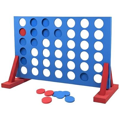 Relaxdays Quatre en Ligne XXL, Jeu d'extérieur, Enfants et Adultes, H x L x P 49 x 73 x 33 cm, Mousse EVA, Bleu-Rouge Relaxdays Quatre en Ligne XXL, Jeu d'extérieur, Enfants et Adultes, H x L x P 49 x 73 x 33 cm, Mousse EVA, Bleu-Rouge
