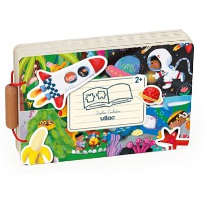 Vilac Livre Puzzles Le Voyage par S. Touliatou 4 Puzzles & 4 Encastrements Bois sur Les Transports Vocabulaire, Curiosité & Logique Inspiration Montessori Cadeau Éducatif dès 2 Ans 7912 Vilac Livre Puzzles Le Voyage par S. Touliatou 4 Puzzles & 4 Encastrements Bois sur Les Transports Vocabulaire, Curiosité & Logique Inspiration Montessori Cadeau Éducatif dès 2 Ans 7912