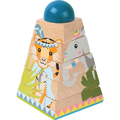 small foot Jungle wooden cube puzzle tower, stacking tower, FSC 100% certified, from 12 months, 11090 small foot Jungle wooden cube puzzle tower, stacking tower, FSC 100% certified, from 12 months, 11090