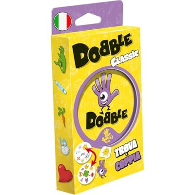 Asmodee : Dobble Classic Blister Eco, Version Mini, Jeu de cartes amusant pour toute la famille, 5 mini jeux, 2-8 joueurs, 6+ ans, édition en italien Asmodee : Dobble Classic Blister Eco, Version Mini, Jeu de cartes amusant pour toute la famille, 5 mini jeux, 2-8 joueurs, 6+ ans, édition en italien