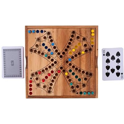 Engelhart 350262 Coffret de Jeu de Tock Écologique Idéal en voyage 4 Joueurs Parcours avec Cartes À partir de 6 Ans Jeu de Société en Bois Amusant et Stratégique Engelhart 350262 Coffret de Jeu de Tock Écologique Idéal en voyage 4 Joueurs Parcours avec Cartes À partir de 6 Ans Jeu de Société en Bois Amusant et Stratégique