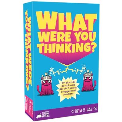 Asmodee What Were you Thinking ? Jeu de société par les créateurs d'exploding Kittens, 10+ ans, 3+ joueurs, édition en italien Asmodee What Were you Thinking ? Jeu de société par les créateurs d'exploding Kittens, 10+ ans, 3+ joueurs, édition en italien