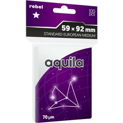 Asmodee , Lot de 100 pochettes pour cartes (59 x 92 mm) "Standard European Medium" Aquila Asmodee , Lot de 100 pochettes pour cartes (59 x 92 mm) "Standard European Medium" Aquila