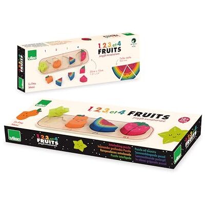 Vilac 1, 2, 3 et 4 Fruits Andy Westface Puzzles 1 Support en Bois + 10 pièces à encastrer Jeux d'Eveil pour Enfant Jouet pour Enfant Dès 18 Mois 7424 Vilac 1, 2, 3 et 4 Fruits Andy Westface Puzzles 1 Support en Bois + 10 pièces à encastrer Jeux d'Eveil pour Enfant Jouet pour Enfant Dès 18 Mois 7424