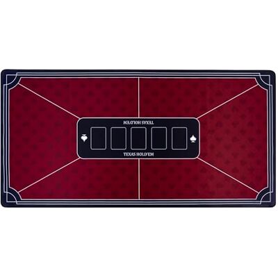 Engelhart Tapis de Poker Texas Hold’em 120 x 60 cm Rouge Tapis de Jeux de Cartes Nappe de jeu Polyester et Caoutchouc Antidérapant, Ép: 3 mm pour Cartes à Jouer et Jetons Engelhart Tapis de Poker Texas Hold’em 120 x 60 cm Rouge Tapis de Jeux de Cartes Nappe de jeu Polyester et Caoutchouc Antidérapant, Ép: 3 mm pour Cartes à Jouer et Jetons