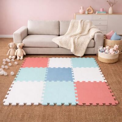 LittleTom 9 Pièces Tapis de Sol Bébé dès Le Premier Mois 30x30 cm Dalles en Mousse EVA Surface de Jeu Douce pour l'Éveil Carrés Puzzle Antidérapants Revêtement pour la Chambre des Petits LittleTom 9 Pièces Tapis de Sol Bébé dès Le Premier Mois 30x30 cm Dalles en Mousse EVA Surface de Jeu Douce pour l'Éveil Carrés Puzzle Antidérapants Revêtement pour la Chambre des Petits