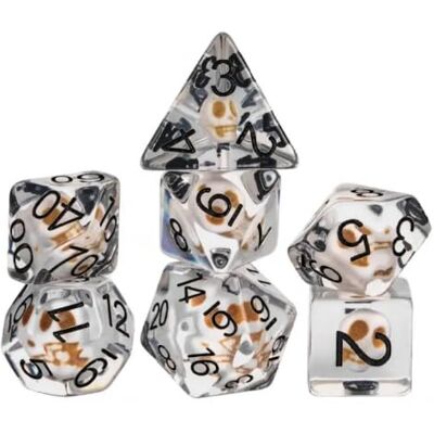 Rio Lot de 7 Dés Resine Polyédriques Crâne Rio Lot de 7 Dés Resine Polyédriques Crâne