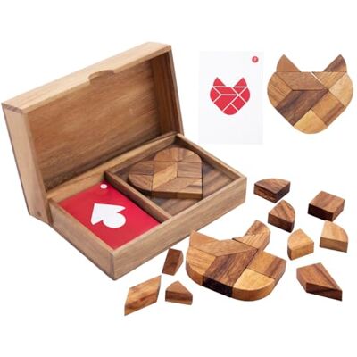 Engelhart 350101 Double Tangram Écologique en Forme de Cœur Puzzle Ludique en Bois Motricité Fine 1 et 2 Joueurs À partir de 4 Ans Montessori Jeux de Formes Engelhart 350101 Double Tangram Écologique en Forme de Cœur Puzzle Ludique en Bois Motricité Fine 1 et 2 Joueurs À partir de 4 Ans Montessori Jeux de Formes