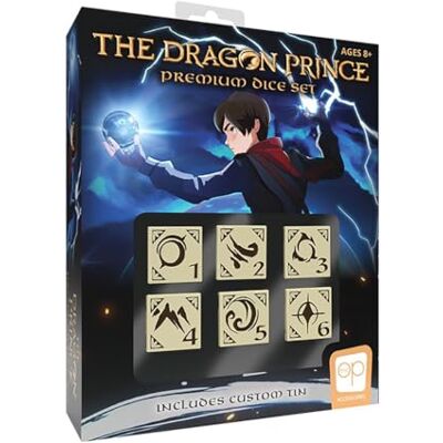 USAopoly The Dragon Prince Premium Dice Set Collectible d6 Dice with Collectible Tin Case Based on the Hit Netflix Show Officially Licensed Dragon Prince Gift & Merchandise USAopoly The Dragon Prince Premium Dice Set Collectible d6 Dice with Collectible Tin Case Based on the Hit Netflix Show Officially Licensed Dragon Prince Gift & Merchandise