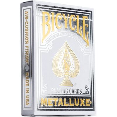 Bicycle Metalluxe Cartes à jouer Argenté – Finition feuille métallique – Taille poker Bicycle Metalluxe Cartes à jouer Argenté – Finition feuille métallique – Taille poker
