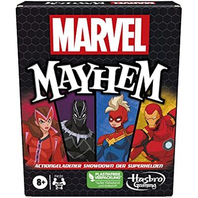 Mayhem Jeu de Cartes avec Super-héros Hasbro, Jeu Familial à partir de 8 Ans, Jeu Rapide et Facile à Apprendre, Multicolore Mayhem Jeu de Cartes avec Super-héros Hasbro, Jeu Familial à partir de 8 Ans, Jeu Rapide et Facile à Apprendre, Multicolore
