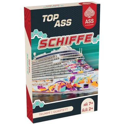 ASS TOP ® Schiffe NEU Gamme Technique, bateaux, géants de l'océan, avec 3 jokers, dans une boîte en carton ASS TOP ® Schiffe NEU Gamme Technique, bateaux, géants de l'océan, avec 3 jokers, dans une boîte en carton