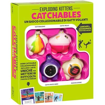 Asmodee Catchables, Un jeu de cartes des créateurs de Exploding Kittens, 8+ Années, 2+ Joueurs, Edition en Italien Asmodee Catchables, Un jeu de cartes des créateurs de Exploding Kittens, 8+ Années, 2+ Joueurs, Edition en Italien
