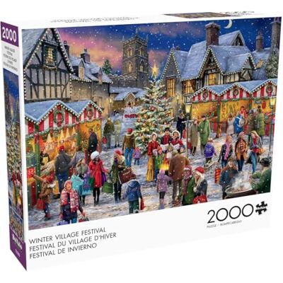 Buffalo Games Ali Corti – Festival du village d'hiver – Puzzle de 2000 pièces pour adultes – Puzzle stimulant parfait pour les soirées de jeu – La taille du puzzle fini est de 38,50 x 26,50 cm Buffalo Games Ali Corti – Festival du village d'hiver – Puzzle de 2000 pièces pour adultes – Puzzle stimulant parfait pour les soirées de jeu – La taille du puzzle fini est de 38,50 x 26,50 cm
