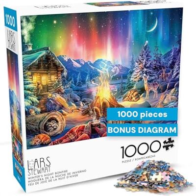 Buffalo Games Hiver's Night Bonfire – Puzzle de 1000 pièces pour adultes – Puzzle stimulant parfait pour les soirées de jeu – Taille finie 68 x 50 cm Buffalo Games Hiver's Night Bonfire – Puzzle de 1000 pièces pour adultes – Puzzle stimulant parfait pour les soirées de jeu – Taille finie 68 x 50 cm