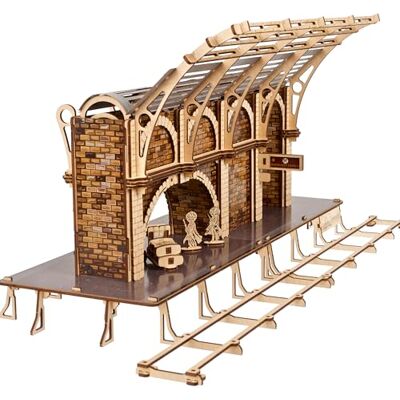 UGEARS Puzzle en bois Harry Potter 9 ¾ 3D Kit de modélisation pour adultes Kit de construction mécanique en bois Puzzle 3D avec 2 figurines Compatible avec le train Poudlard Express UGEARS Puzzle en bois Harry Potter 9 ¾ 3D Kit de modélisation pour adultes Kit de construction mécanique en bois Puzzle 3D avec 2 figurines Compatible avec le train Poudlard Express