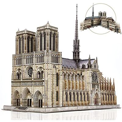 CubicFun Puzzle 3D de Construction France Notre-Dame de Paris (Grand) Kits de Modèle Architectural de l'église Gothique, Cadeau de modèle pour Adultes, 293 Pièces CubicFun Puzzle 3D de Construction France Notre-Dame de Paris (Grand) Kits de Modèle Architectural de l'église Gothique, Cadeau de modèle pour Adultes, 293 Pièces