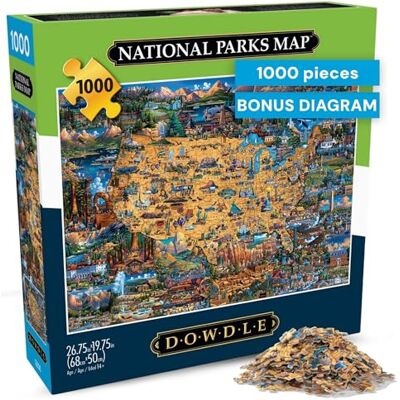 Buffalo Games Dowdle National Parks Map 1000 Piece Jigsaw Puzzle for Adults -Challenging Puzzle Perfect for Game Nights Finished Size is 26.75 x 19.75 Buffalo Games Dowdle National Parks Map 1000 Piece Jigsaw Puzzle for Adults -Challenging Puzzle Perfect for Game Nights Finished Size is 26.75 x 19.75