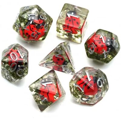 Rio Lot de 7 dés résine Gamme Insert en Boite Coccinelle Rio Lot de 7 dés résine Gamme Insert en Boite Coccinelle