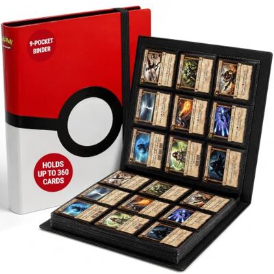 Ultra Pro Porte-cartes Pokéball 14573 avec 9 pochettes par page Peut contenir 360 cartes à pochettes avec poches latérales, fermeture à sangle élastique et 40 pages intégrées pour un Ultra Pro Porte-cartes Pokéball 14573 avec 9 pochettes par page Peut contenir 360 cartes à pochettes avec poches latérales, fermeture à sangle élastique et 40 pages intégrées pour un