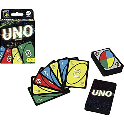 Mattel UNO Légendaire Années 2000 aux illustrations emblématiques de cette époque, jeu de société et de cartes, 2 à 10 joueurs, dès 7 ans, GXV51 Mattel UNO Légendaire Années 2000 aux illustrations emblématiques de cette époque, jeu de société et de cartes, 2 à 10 joueurs, dès 7 ans, GXV51