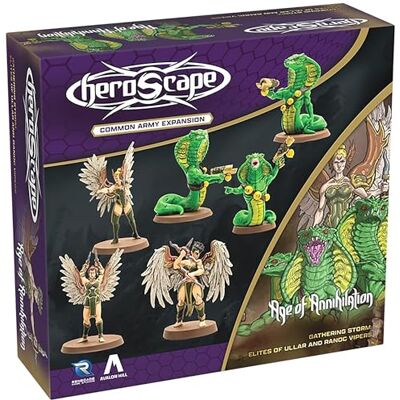 Renegade Game Studios Renegade Games : Heroscape – Elites of Ullar & Ranoc Vipers Common Army Extension – 6 figurines assemblées non peintes, 2 cartes d'armée, jeu de table Renegade Game Studios Renegade Games : Heroscape – Elites of Ullar & Ranoc Vipers Common Army Extension – 6 figurines assemblées non peintes, 2 cartes d'armée, jeu de table