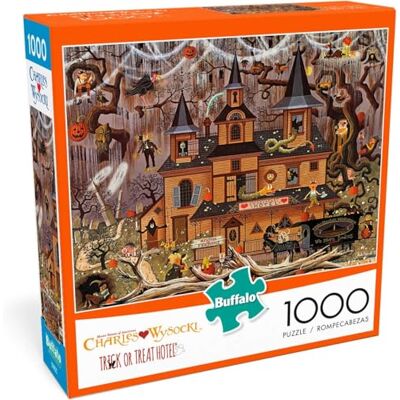 Buffalo Games Charles Wysocki Trick or Treat Hotel Puzzle de 1000 pièces Buffalo Games Charles Wysocki Trick or Treat Hotel Puzzle de 1000 pièces