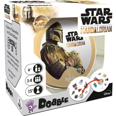 Asmodee , Dobble Star Wars Mandalorian, Card Game, Ages 6+, 2-8 Players, 15 Minutes Playing Time Version Anglaise Asmodee , Dobble Star Wars Mandalorian, Card Game, Ages 6+, 2-8 Players, 15 Minutes Playing Time Version Anglaise